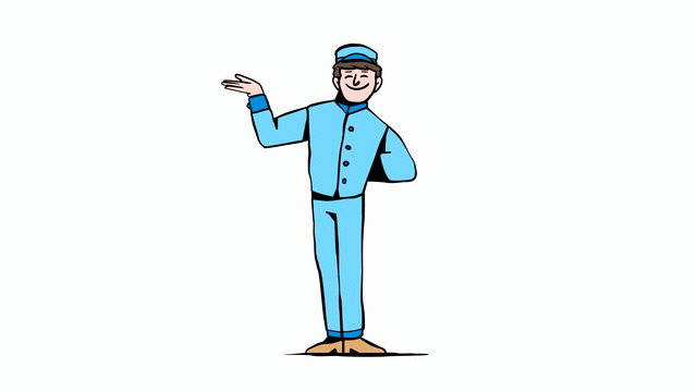 The bellboy and the butterfly — animated illustration for trivago