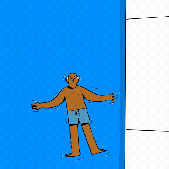 Floating / Overhead view — animated illustration for trivago