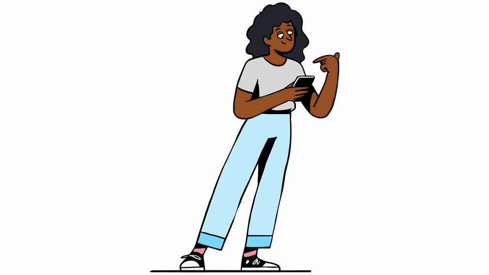 On the phone / A — animated illustration for trivago