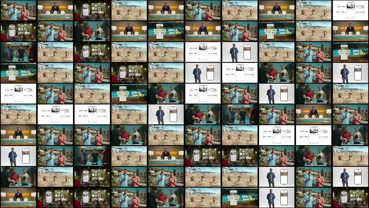 A full grid of selected trivago TV spots
